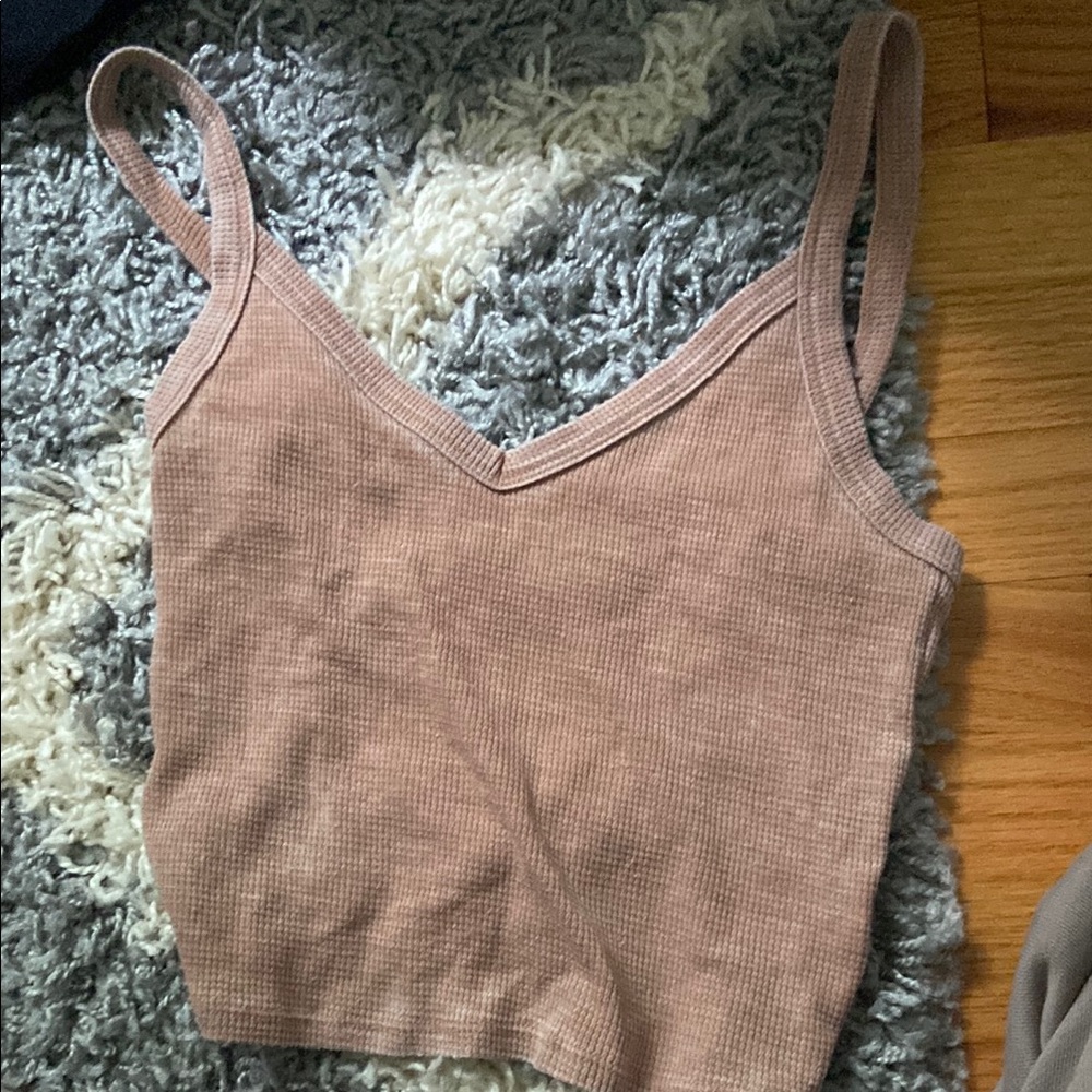 Women's Tan Ribbed Knit Top